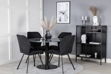 Admira spisebord 106 cm rundt i marmor med 4 Gemma spisestoler - Møbler - Bord - Spisegruppe