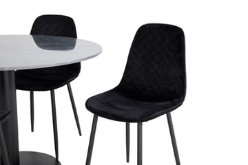 Admira spisebord 106 cm rundt i marmor med 4 Polar spisestoler - Møbler - Bord - Spisegruppe