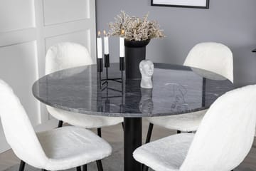 Admira spisebord 106 cm rundt i marmor med 4 Polar spisestoler - Møbler - Bord - Spisegruppe
