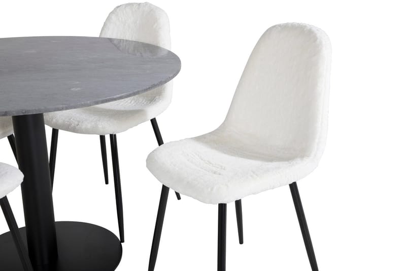 Admira spisebord 106 cm rundt i marmor med 4 Polar spisestoler - Møbler - Bord - Spisegruppe