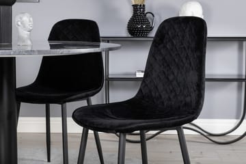 Admira spisebord 106 cm rundt i marmor med 4 Polar spisestoler - Møbler - Bord - Spisegruppe