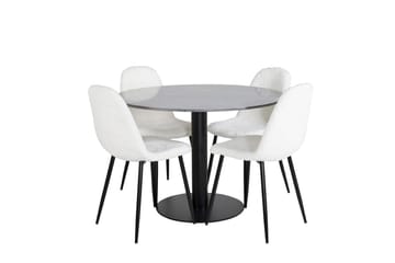Admira spisebord 106 cm rundt i marmor med 4 Polar spisestoler - Møbler - Bord - Spisegruppe