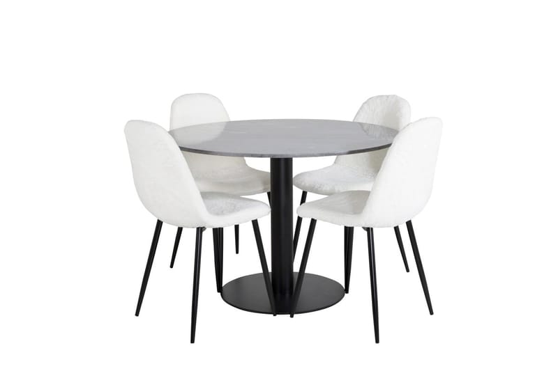 Admira spisebord 106 cm rundt i marmor med 4 Polar spisestoler - Møbler - Bord - Spisegruppe