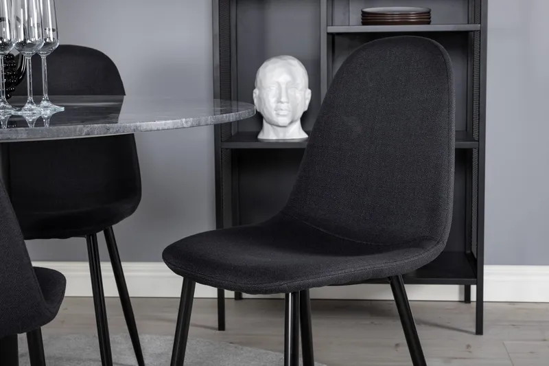Admira spisebord 106 cm rundt i marmor med 4 Polar spisestoler - Møbler - Bord - Spisegruppe