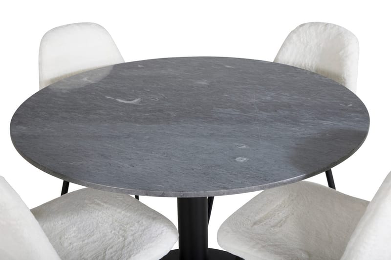 Admira spisebord 106 cm rundt i marmor med 4 Polar spisestoler - Møbler - Bord - Spisegruppe