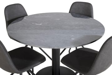 Admira spisebord 106 cm rundt i marmor med 4 Polar spisestoler - Møbler - Bord - Spisegruppe