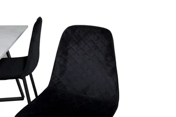 Admira Spisegruppe 140 cm inkl. 4 Ypas Stoler - Marmor/Hvit/Svart - Møbler - Bord - Spisegruppe