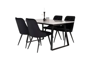 Admira Spisegruppe med 4 Valera Lyx Fløyelstol - Møbler - Bord - Spisegruppe