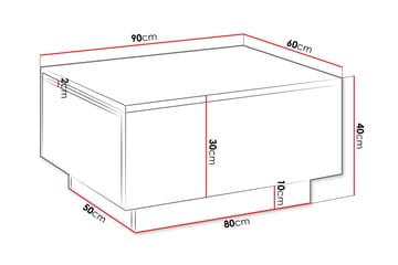 Adrianah Sofabord 90 cm - Svart - Møbler - Bord - Sofabord & salongbord