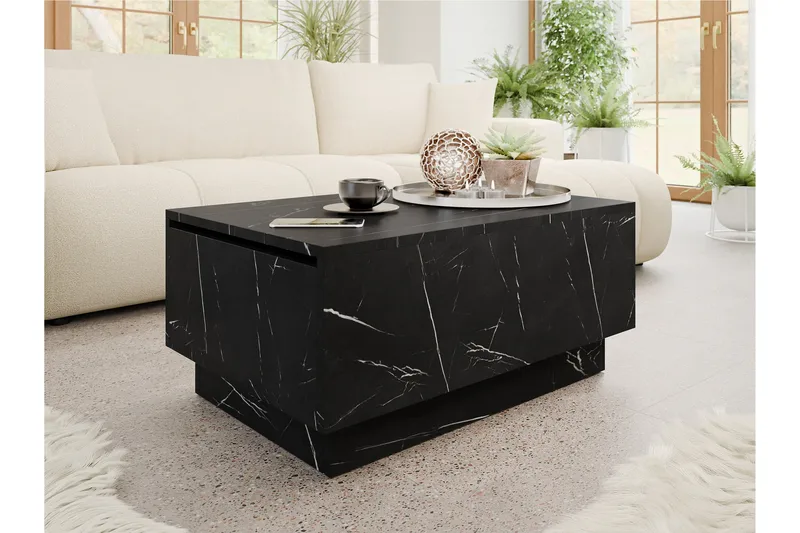 Adrianah Sofabord 90 cm - Svart - Møbler - Bord - Sofabord & salongbord