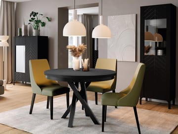 Aggarwal Rundt Spisebord 100 cm med Mørkt Tre- og Metallutseende - Svart - Møbler - Bord - Spisebord & kjøkkenbord