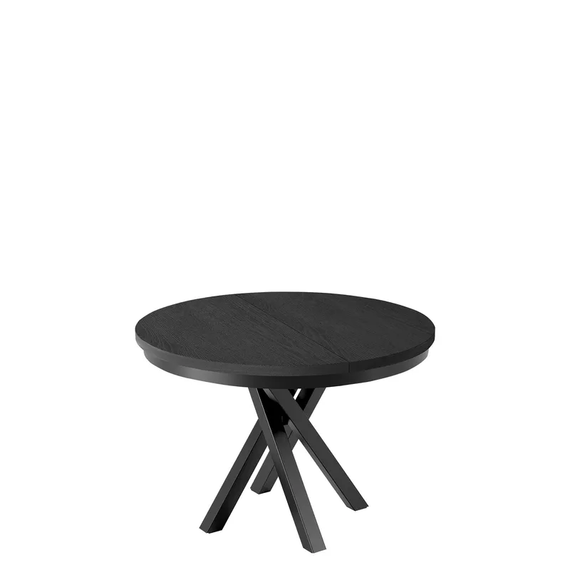 Aggarwal Rundt Spisebord 100 cm med Mørkt Tre- og Metallutseende, Svart