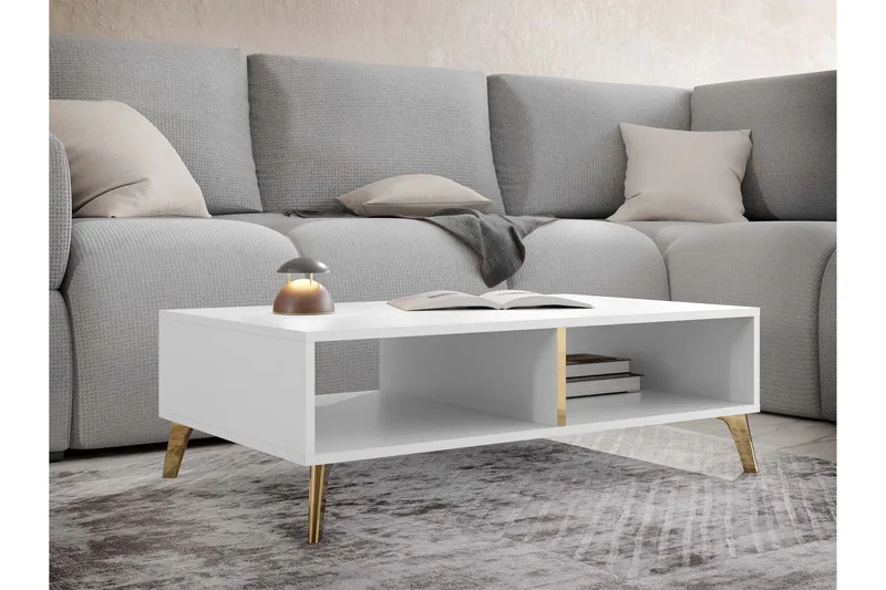 Akihiko Sofabord 100 cm - Hvit - Møbler - Bord - Sofabord & salongbord