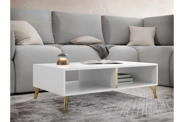 Akihiko Sofabord 100 cm - Hvit - Møbler - Bord - Sofabord & salongbord