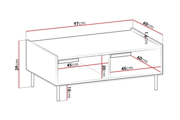 Akihito Sofabord 97 cm - Brun - Møbler - Bord - Sofabord & salongbord