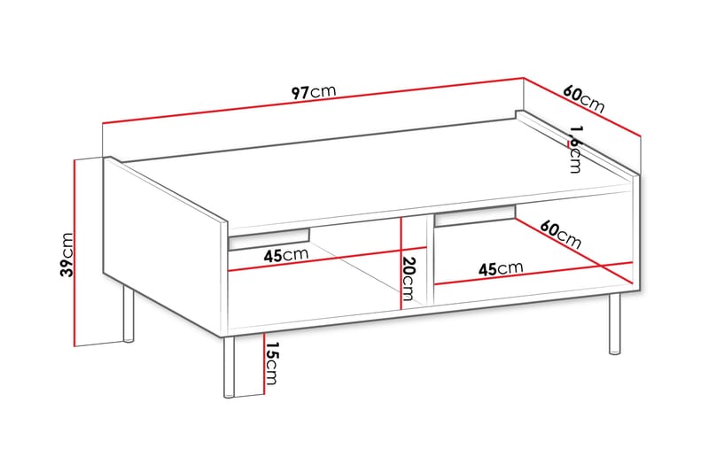 Akihito Sofabord 97 cm - Brun - Møbler - Bord - Sofabord & salongbord
