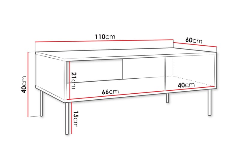 Akiko Sofabord 110 cm - Grønn - Møbler - Bord - Sofabord & salongbord