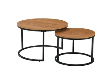 Alex Satsbord Runt Ek/Svart - Møbler - Bord - Sofabord & salongbord