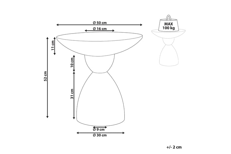 Alezio Sofabord 50 cm Rund - Hvit - Møbler - Bord - Sofabord & salongbord