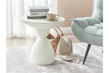 Alezio Sofabord 50 cm Rund - Hvit - Møbler - Bord - Sofabord & salongbord