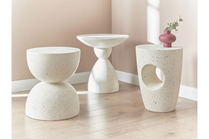 Alezio Sofabord 50 cm Rund - Hvit - Møbler - Bord - Sofabord & salongbord