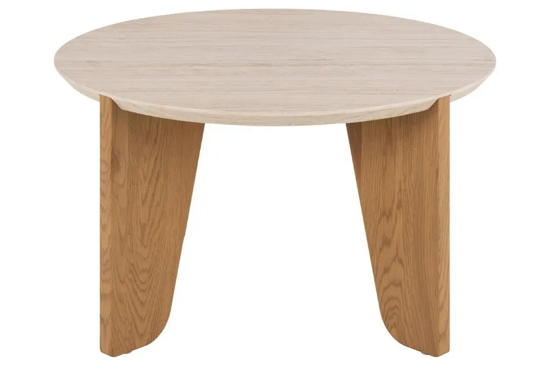 Alkha Rundt Sofabord 80 cm i Stein med Tre Ben - Beige - Møbler - Bord - Sofabord & salongbord
