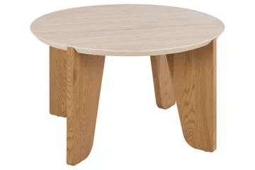 Alkha Rundt Sofabord 80 cm i Stein med Tre Ben - Beige - Møbler - Bord - Sofabord & salongbord