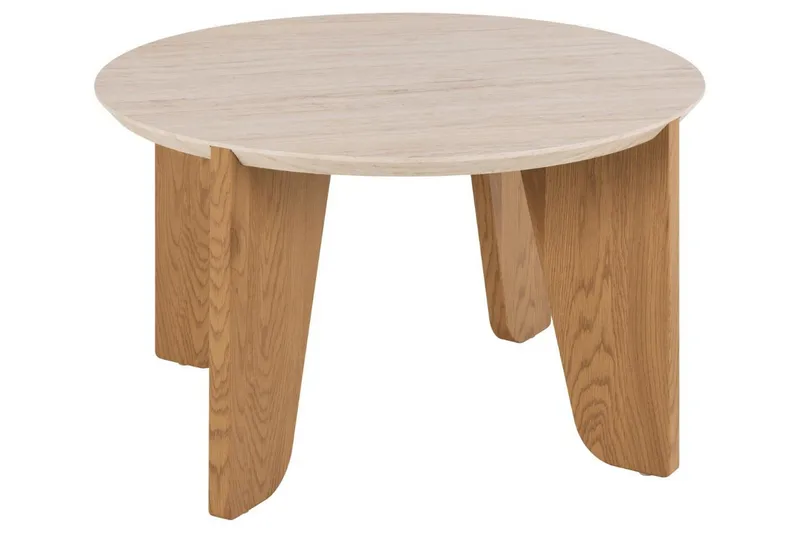 Alkha Rundt Sofabord 80 cm i Stein med Tre Ben - Beige - Møbler - Bord - Sofabord & salongbord