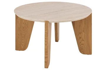 Alkha Rundt Sofabord 80 cm i Stein med Tre Ben - Beige - Møbler - Bord - Sofabord & salongbord
