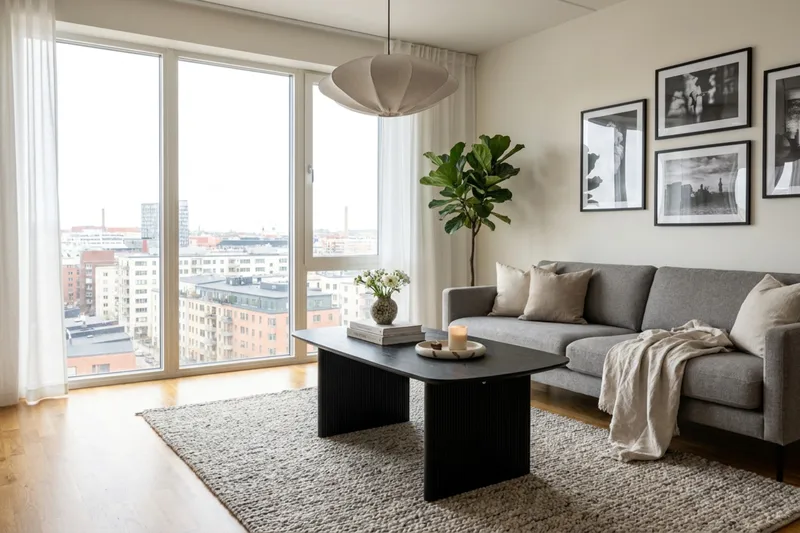Alma rektangulært sofabord 120 cm i tre - Svartlasert eik - Møbler - Bord - Sofabord & salongbord