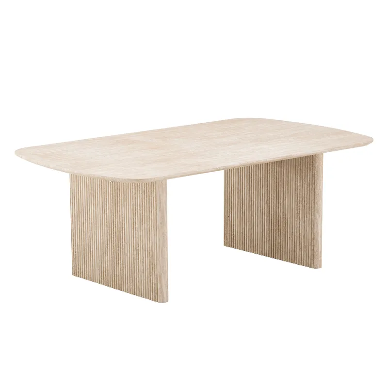 Alma rektangulært sofabord 120 cm i tre, Travertin
