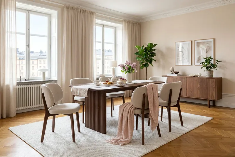 Alma rektangulært spisebord 180 × 90 cm finer - Valnøtt - Møbler - Bord - Spisebord & kjøkkenbord