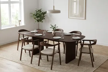 Alma rektangulært spisebord 180x90 cm finér - Røkt eik - Møbler - Bord - Spisebord & kjøkkenbord