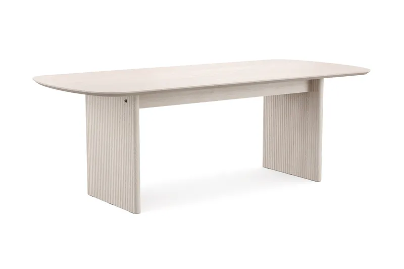 Alma rektangulært spisebord 220x100 cm finér, Hvitlasert
