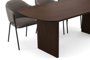 Alma spisegruppe, rektangulær 220 cm, med 6 Filip spisestoler - Røkt eik - Møbler - Bord - Spisegruppe