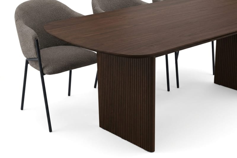 Alma spisegruppe, rektangulær 220 cm, med 6 Filip spisestoler - Røkt eik - Møbler - Bord - Spisegruppe