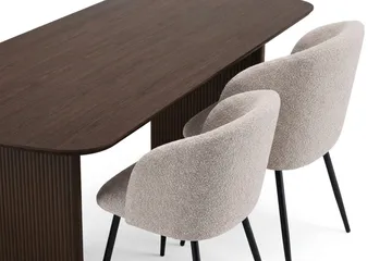Alma spisegruppe 220 cm rektangulær med 6 Greya spisestoler - Røkt eik - Møbler - Bord - Spisegruppe