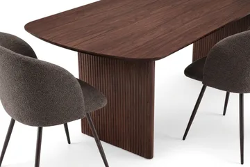 Alma spisegruppe 220 cm rektangulær med 6 Greya spisestoler - Valnøtt - Møbler - Bord - Spisegruppe