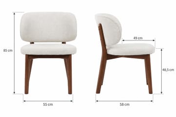 Alma spisegruppe med rektangulært bord på 220 cm i valnøtt og 6 Eira spisestoler - Valnøtt - Møbler - Bord - Spisegruppe