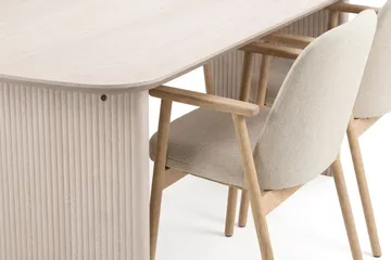 Alma Spisegruppe rektangulær 180 cm Hvitlasert med 6 Reciclar Spisestoler - Hvitlasert eik - Møbler - Bord - Spisegruppe
