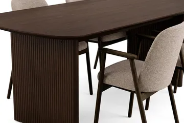 Alma spisegruppe rektangulær 180 cm røkt eik med 6 Reciclar spisestoler - Røkt eik - Møbler - Bord - Spisegruppe