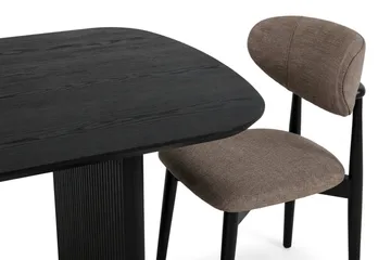 Alma spisegruppe rektangulær 180 cm svart med 6 Molly spisestoler - Svartbeiset eik - Møbler - Bord - Spisegruppe