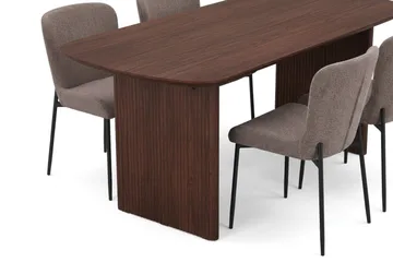 Alma spisegruppe rektangulær 180 cm valnøtt med 6 Elsie spisestoler - Valnøtt - Møbler - Bord - Spisegruppe