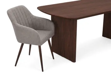 Alma spisegruppe rektangulær 180 cm valnøtt med 6 Filippa spisestoler - Valnøtt - Møbler - Bord - Spisegruppe