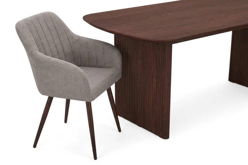 Alma spisegruppe rektangulær 180 cm valnøtt med 6 Filippa spisestoler - Valnøtt - Møbler - Bord - Spisegruppe