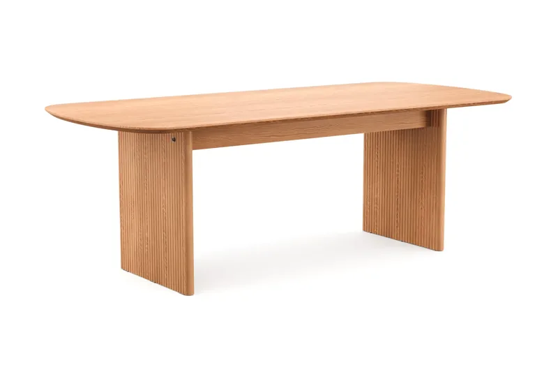 Alma spisegruppe rektangulær 220 cm eik med 6 Greya spisestoler - Eik - Møbler - Bord - Spisegruppe