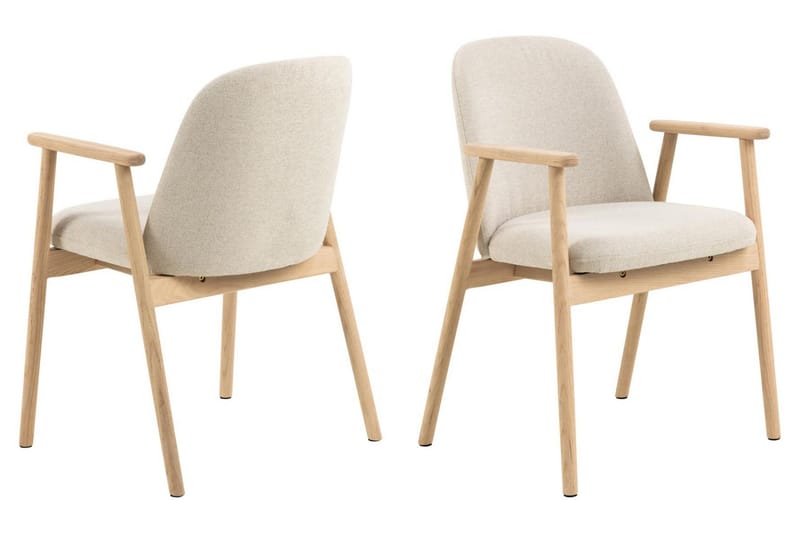 Alma Spisegruppe rektangulær 220 cm Hvitlasert med 6 Reciclar Spisestoler - Hvitlasert eik - Møbler - Bord - Spisegruppe