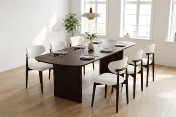 Alma spisegruppe rektangulær 220 cm røkt eik med 6 Molly spisestoler - Røkt eik - Møbler - Bord - Spisegruppe