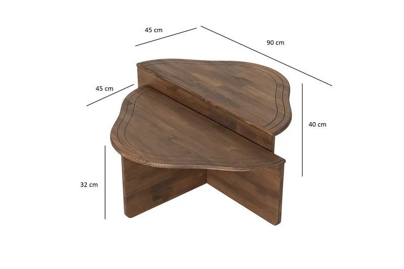 Altopiano Sofabord 90 cm - Valnøtt - Møbler - Bord - Sofabord & salongbord