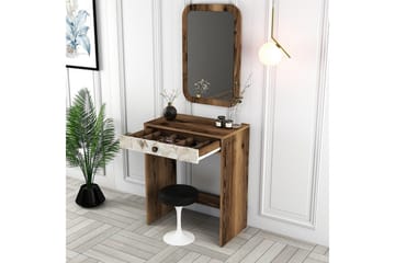 Ameias Sminkebord 70 cm - Valnøtt/Hvit/Marmor - Møbler - Bord - Sminkebord & toalettbord